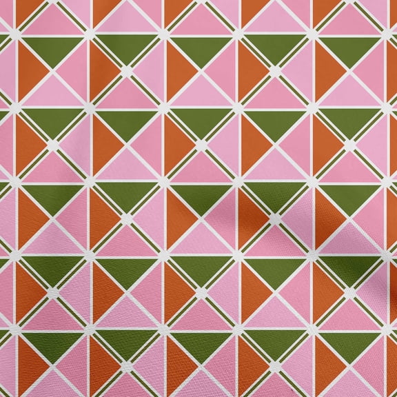 oneOone Viscose Chiffon Pink Fabric Geometric Craft Projects Decor Fabric Printed By The Yard 42 Inch Wide
