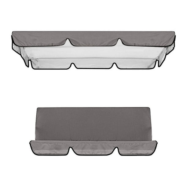 Funda para Asiento de Jardín, Diseño de Doble Reemplazo, Tela Resistente, Impermeable, para Patio Exterior, Fácil Instalación, Sombrilla, Tamaño 142 X 120 X 18 Cm, Beige, Marrón y Negro.