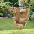 thumbnail image 4 of SUGIFT Hanging Rope Swing Chair with Soft Pillow and Cushions，Gray, 4 of 4