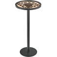 thumbnail image 1 of Table à Boisson Noire, Petite Table d'Appoint Ronde pour Intérieur et Extérieur avec Dessus en Verre et Design Vintage à Volutes, Table d'Extrémité Piédestal de 24,7 Pouces pour Salon, Patio, Table d'Accent Industrielle Moderne (Noir), 1 of 9