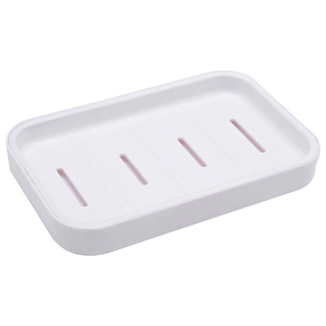 2 Porta jabones, caja de baño de plástico portátil para el hogar, porta jabones dobles, jabonera de drenaje de doble capa de plástico simple y fresca para uso diario en el hogar - Blanco
