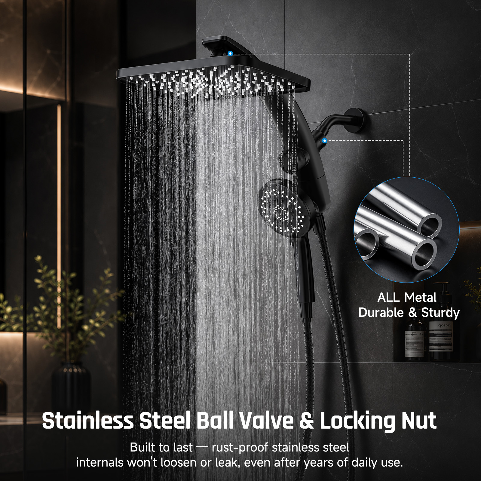Ophanie 12-Inch Rain Shower Head Combo with Handheld, 8 Modes photo 4