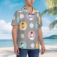 thumbnail image 6 of Uemuo Cute Geese Printed Regular Fit Short Sleeve Casual Hawaiian Shirt for Men,Aloha shirt,Tropical shirt,Floral print shirt,Vacation Beach shirt-Large, 6 of 9