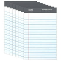 Office Depot® Brand Professional Perforated Pads, 5" x 8", Narrow Ruled, 50 Sheets Per Pad, White, Pack Of 8 Pads