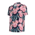 thumbnail image 2 of Balery Rose Flowers Printed Men’s Short Sleeve Polo Shirt, Midweight Men's Shirt,Golf Polo shirts -Large, 2 of 9