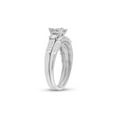 thumbnail image 3 of 14kt White Gold Princess Diamond Bridal Wedding Ring Band Set 1 Cttw, 3 of 5