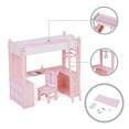 thumbnail image 5 of Polly   s Pink Plaid Loft Bed Desk with Accessories for 18   Dolls, Pink, 5 of 11
