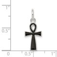 thumbnail image 2 of Sterling Silver Black Enamel Cross Pendant (22 X 10) Made In Thailand qc6674, 2 of 2