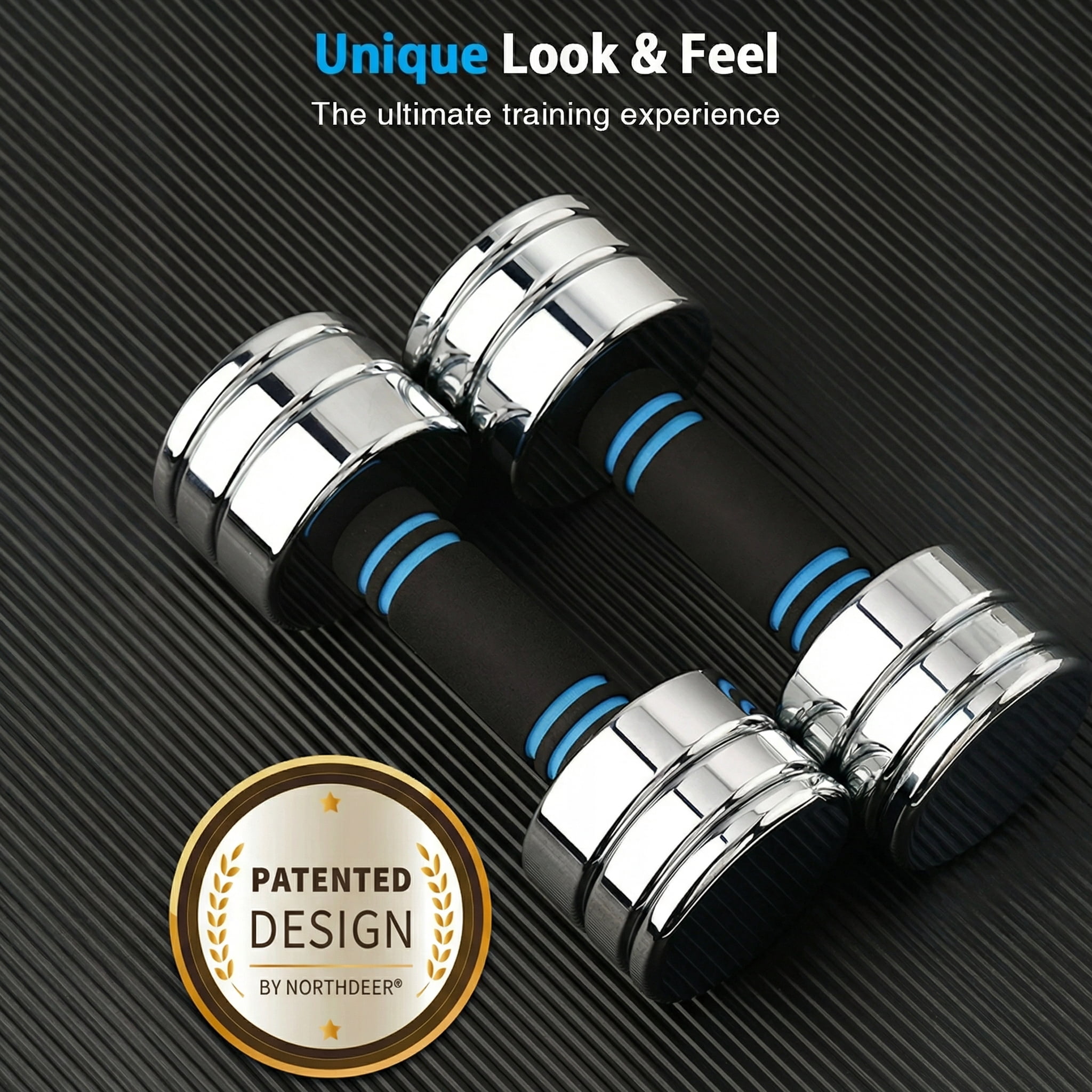 Northdeer Adjustable Dumbbells Pair Steel Weight Set 10lb Weights for Lifting Gym Fitness with Foam Handle, Silver