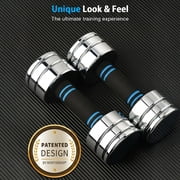 Northdeer Adjustable Dumbbells Pair Steel Weight Set 20lb Weights for Lifting Gym Fitness with Foam Handle, Silver（20lb*2）