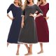 thumbnail image 3 of Vestido de descanso para mujer con bolsillos, mangas 3/4, camisones holgados para descansar, 3 of 8
