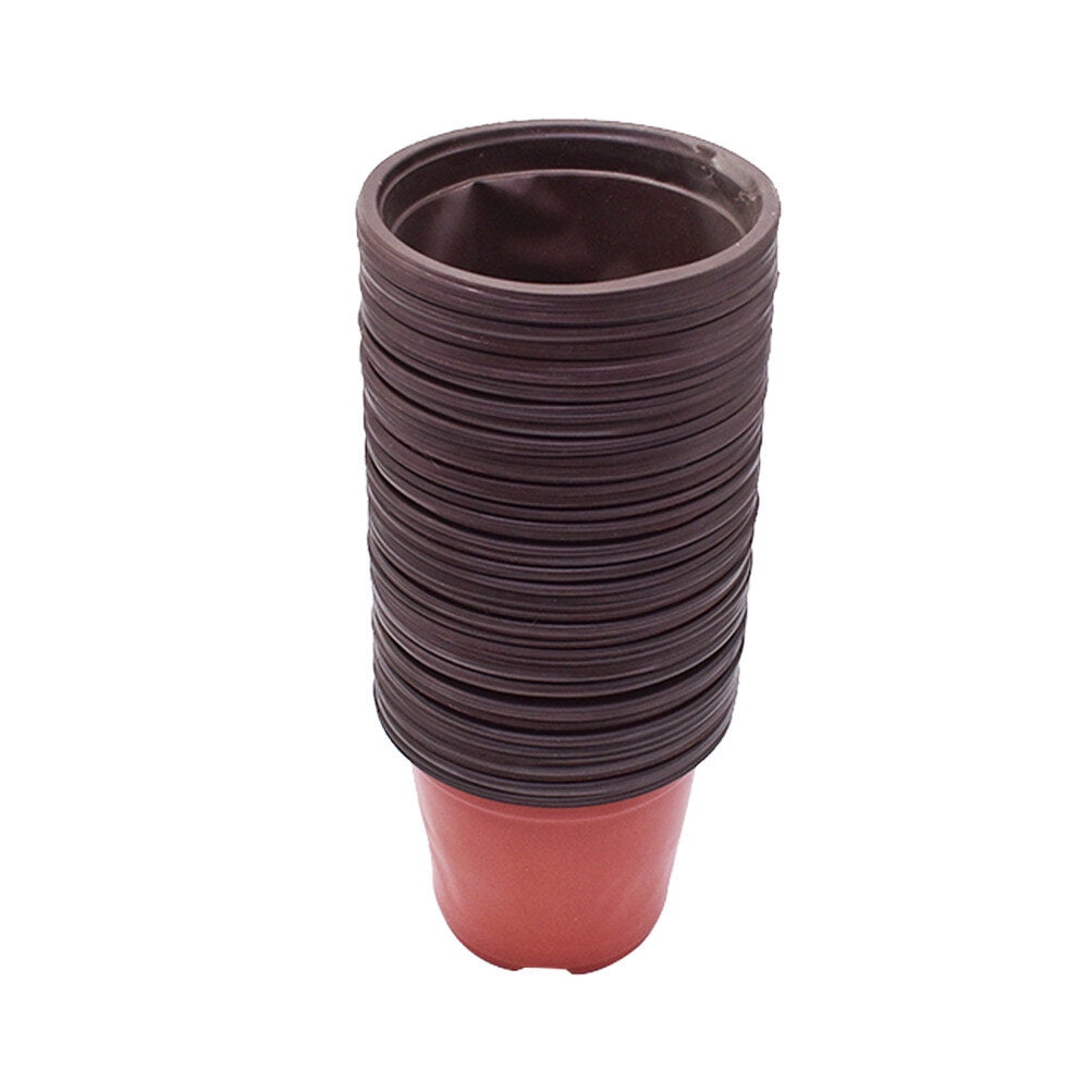 100 Pcs 5" Plastic Plant Pots Flower Plant Nursery Seedlings Pot