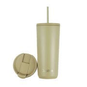 Cubitt Travel Mug 20 oz Double Walled Vacuum Insulated Stainless Steel with 2 lids, Straw and Coffe, Cupholder Friendly, Perfect for Hot & Cold Beverages Green