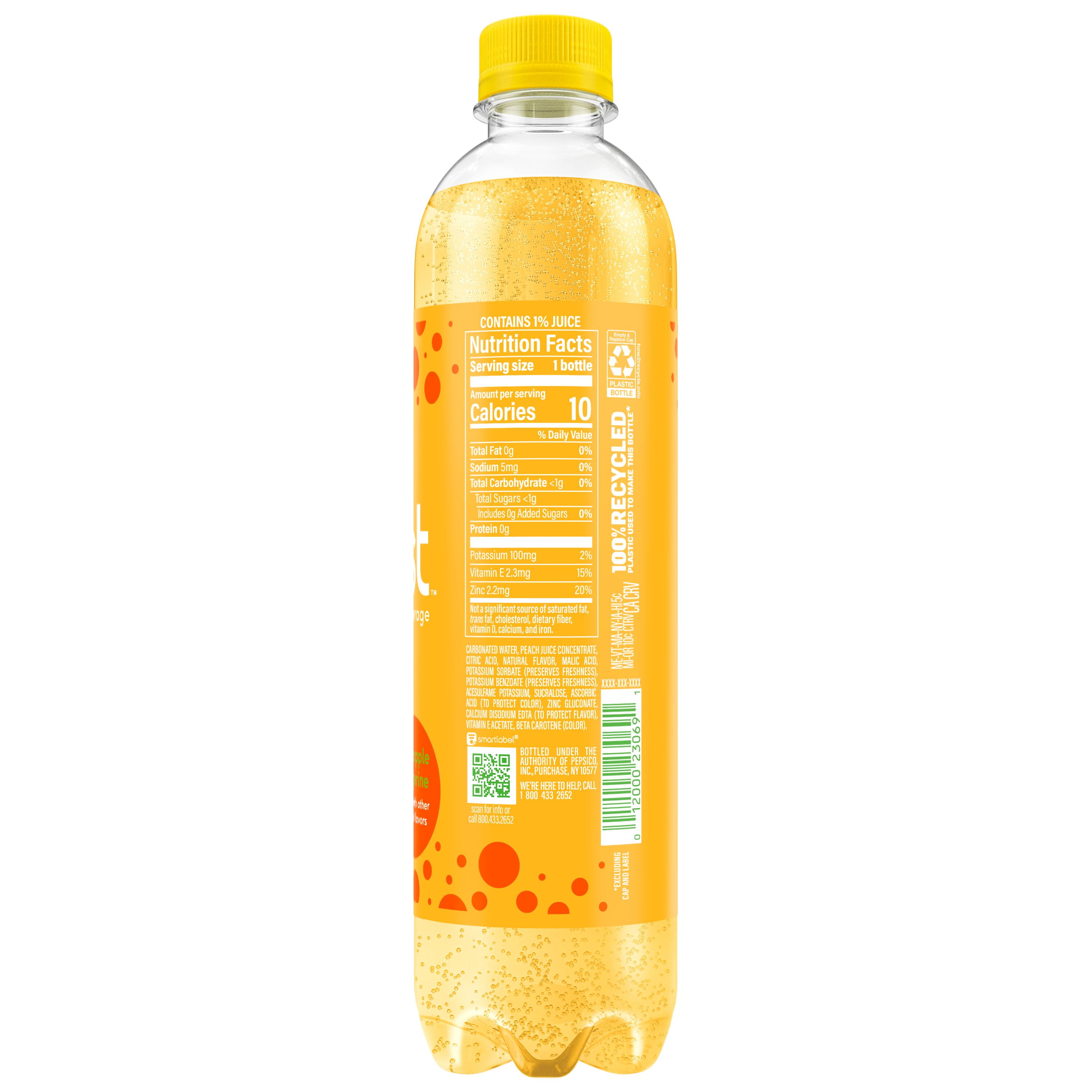 bubly burst Sparkling Water Beverage, Pineapple Tangerine, 16.9 fl oz Bottle