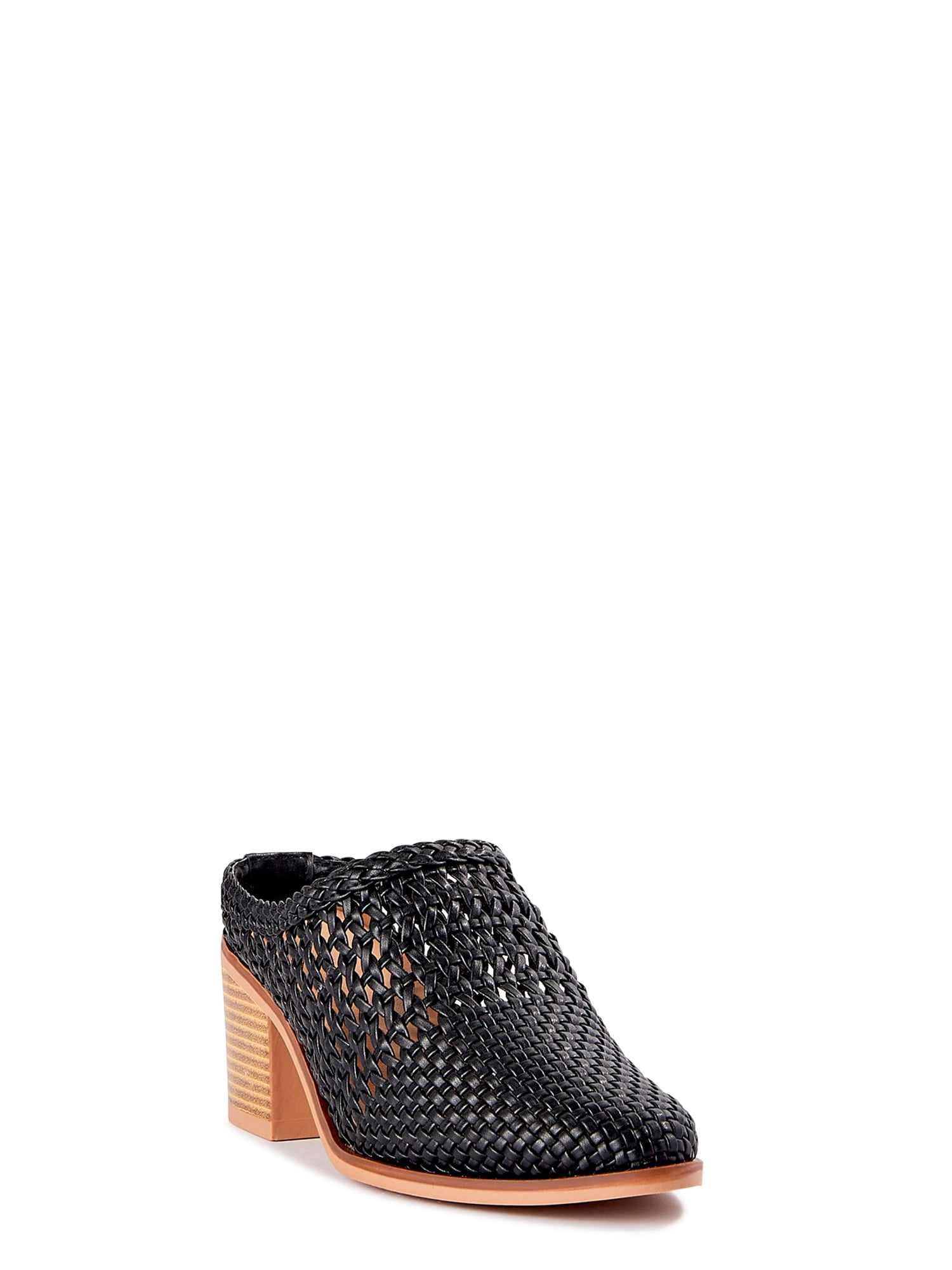Time and Tru Women's Woven Heeled Mules Wide Width Available
