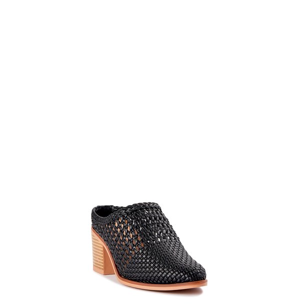 Time and Tru Women's Woven Heeled Mules Wide Width Available