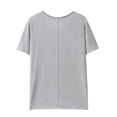 thumbnail image 5 of Helii Light Blue Womens Tops Women's V Neck Half Sleeve Solid Casual Loose Fit Basic T-Shirt Top for Women, 5 of 6
