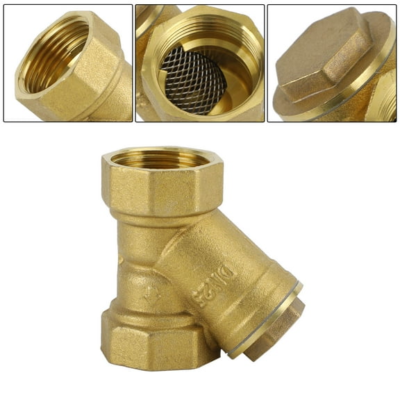 1" NPT Thread Y Shaped Brass Strainer Filter Valve Connector For Water Oil