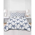 thumbnail image 3 of Navy Blue Beach Starfish Twin XL Size Down Alternative Comforter,Lightweight Comforter Quilt Bedding Set with Pillow Shams Summer Ocean Nautical Coastal All Seasons Bed Comforter Duvet Insert 68"x98", 3 of 7