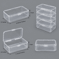 4 Pcs Small Clear Plastic Storage Boxes with Hinged Lids, 3.7x2.5x1 ...