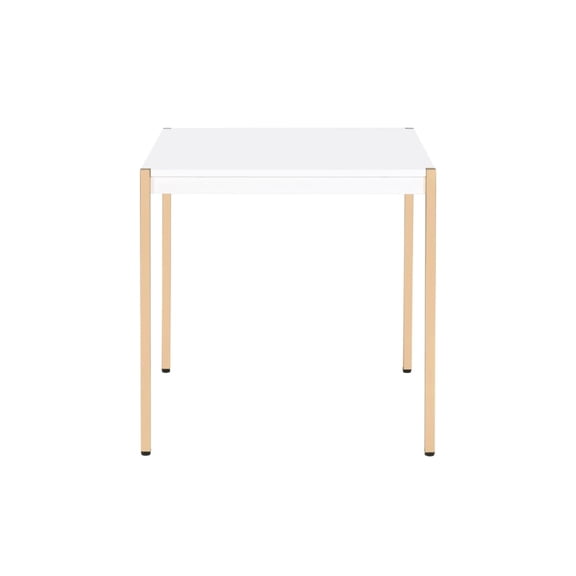 HomeRoots 485880 24 x 24 x 24 in. Gold & White Manufactured Wood Square End Table