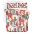 thumbnail image 3 of 3D Rojo Azul Chalet Funda de edredón Ropa de cama Set Funda nórdica Fundas de almohada Sf18, 3 of 3