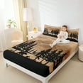 thumbnail image 4 of Manfei Wild Bear Twin Sheet Sets,Jungle Animal Twin Fitted Sheet,Rustic Wood Flat Sheet For Kids,Super Cozy Room Decor,3pcs, 4 of 7