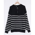 thumbnail image 5 of Sweaters for Women Quarter Zip Striped Sweaters Knitted Warm Pullover Sweaters Shermie, 5 of 7