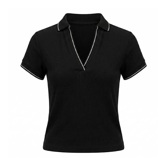 Playera Quarry para Dama, Polo Negro Talla G