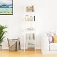 thumbnail image 2 of Bookshelf Storage Shelf Bookcase Freestanding Storage Stand for Living Room, Bedroom, Kitchen, Rust Resistance, Easy Assembly Free Combination Multi-Functional Organizer (5 Tiers,White), 2 of 9