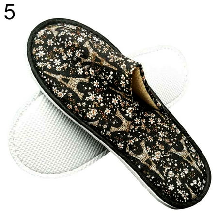 

Hesroicy Portable Disposable Closed Toe Slippers with Tree Leaf Print - Perfect for Travel Hotel and SPA Use
