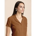 thumbnail image 4 of Moomaya Womens Solid Crop Shirt, Short Sleeves, Buttoned Shot Top, 4 of 8