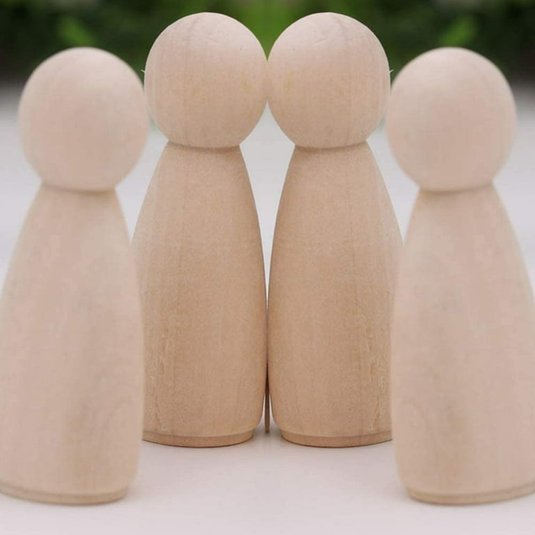 Niyofa 20pcs Wooden Peg Dolls Unfinished 65x23mm Wooden Tiny Doll Bodies People Shapes Decorations for Kids Painting Craft Art Projects Peg Game Decor