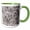 Green/White, variant on 3drose, Black and White Granite Print, 15oz Two-tone Green Mug