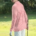 thumbnail image 4 of Homeyce Mens Polo Shirts Long Sleeve with Buttons Shirts Collared Golf Quick Dry Moisture Wicking Lightweight Casual Golf Polo Shirts Floral Print Upf 50+ Sun Protection Tee,Pink M, 4 of 4