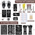 thumbnail image 2 of Kit de plantillas temporales para tatuajes PlusJoys con 10 hojas y 6 conos, 2 of 8
