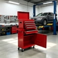 thumbnail image 5 of 5 Drawer Rolling Tool Chest,Metal Tool Storage Cabinet with Detachable Top,Sliding Drawers,Lockable Wheels and Lock-System,Tool Cart Organizer for Garage Workshop,Red, 5 of 6