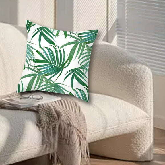 olkpmnmk Clearance Sale!Pillow Covers,Green Botanical Jungle Collect Design Pillowcase Sofa Cushion Tropical Rainforests Leaf Decorative Throw Pillow Case Cushion Cover Home Sofa Decor Fle,Room Decor