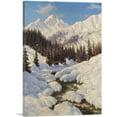 thumbnail image 1 of ARTCANVAS Stream In The Snow Canvas Art Print by Ivan Fedorovich Choultse - Size: 12" x 8" (0.75" Deep), 1 of 9