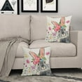 thumbnail image 3 of Easter Pillow Covers 18x18 Inch Set of 2 Bunny Easter Floral Rabbit Pillows Decorative Throw Pillows Spring Flower Rabbit Pillow Cases Cotton Linen Square Cushion Covers for Couch Bed Sofa Chair Decor, 3 of 6