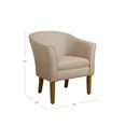 thumbnail image 3 of HomePop Transitional Wood and Fabric Barrel Accent Chair in Flax Brown, 3 of 11