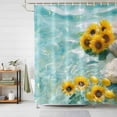 thumbnail image 3 of Country Summer Shower Curtain Set with Hooks, Watercolor Lake Lemon Sunflower Waterproof Fabric Bathroom Curtains Decor Home Accessories,72 X 84 Inch Extra Long, 3 of 9