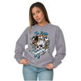 thumbnail image 4 of The Wild Life Skull Panther Tattoo Unisex Plus Fleece Graphic Sweatshirt Brisco Brands 2X, 4 of 5