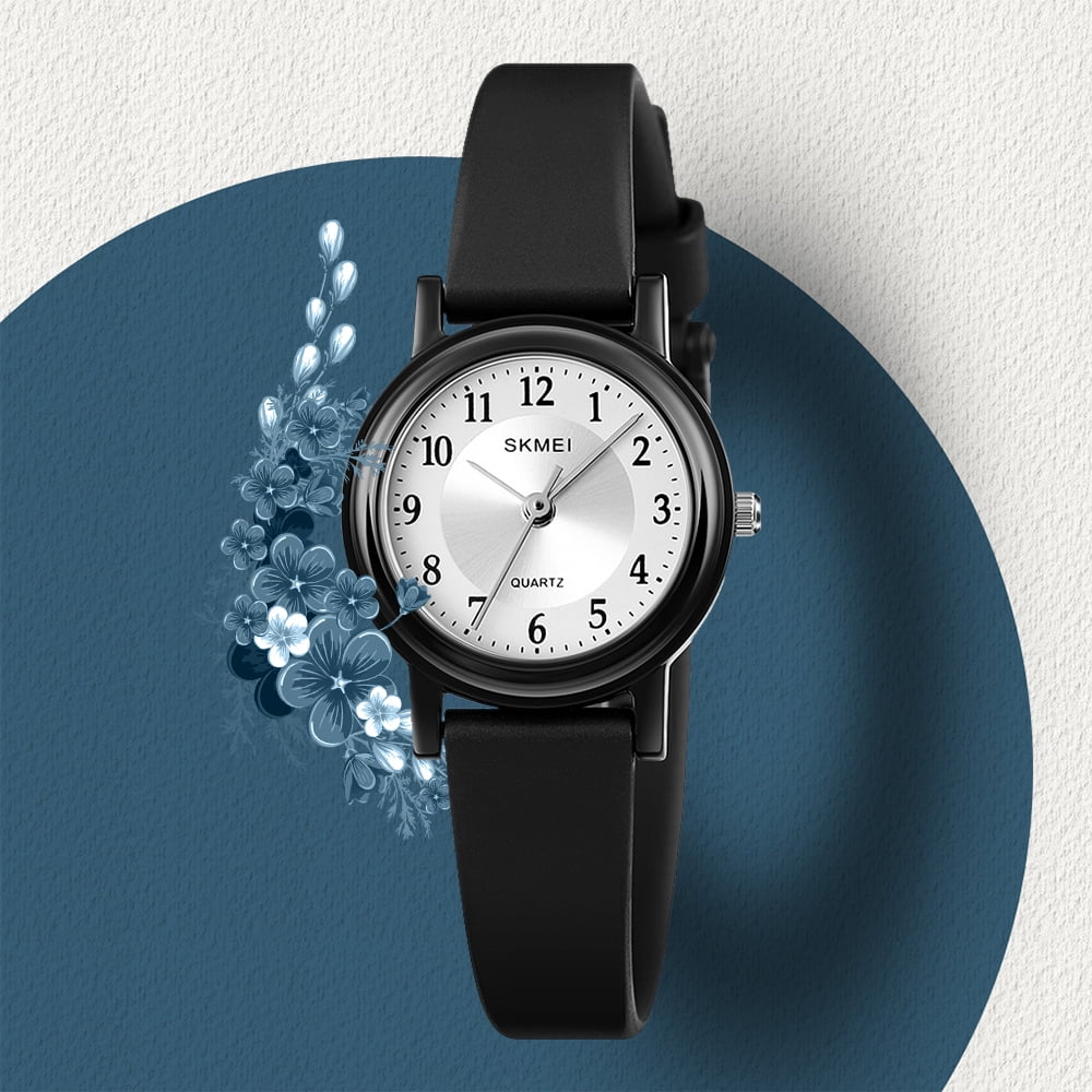 SKMEI Womens Watch, Easy Read Quartz Analog Waterproof Sport Watch for Women Fashion Simple Exquisite Gift Watch, Black