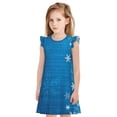 thumbnail image 1 of Fotbe Blue Christmas Vestido de Dormir para Niñas de 3 a 10 Años, Mangas Cortas, Estilo Princesa, Pijama Camisón con Mangas Voladas-X-Large, 1 of 6