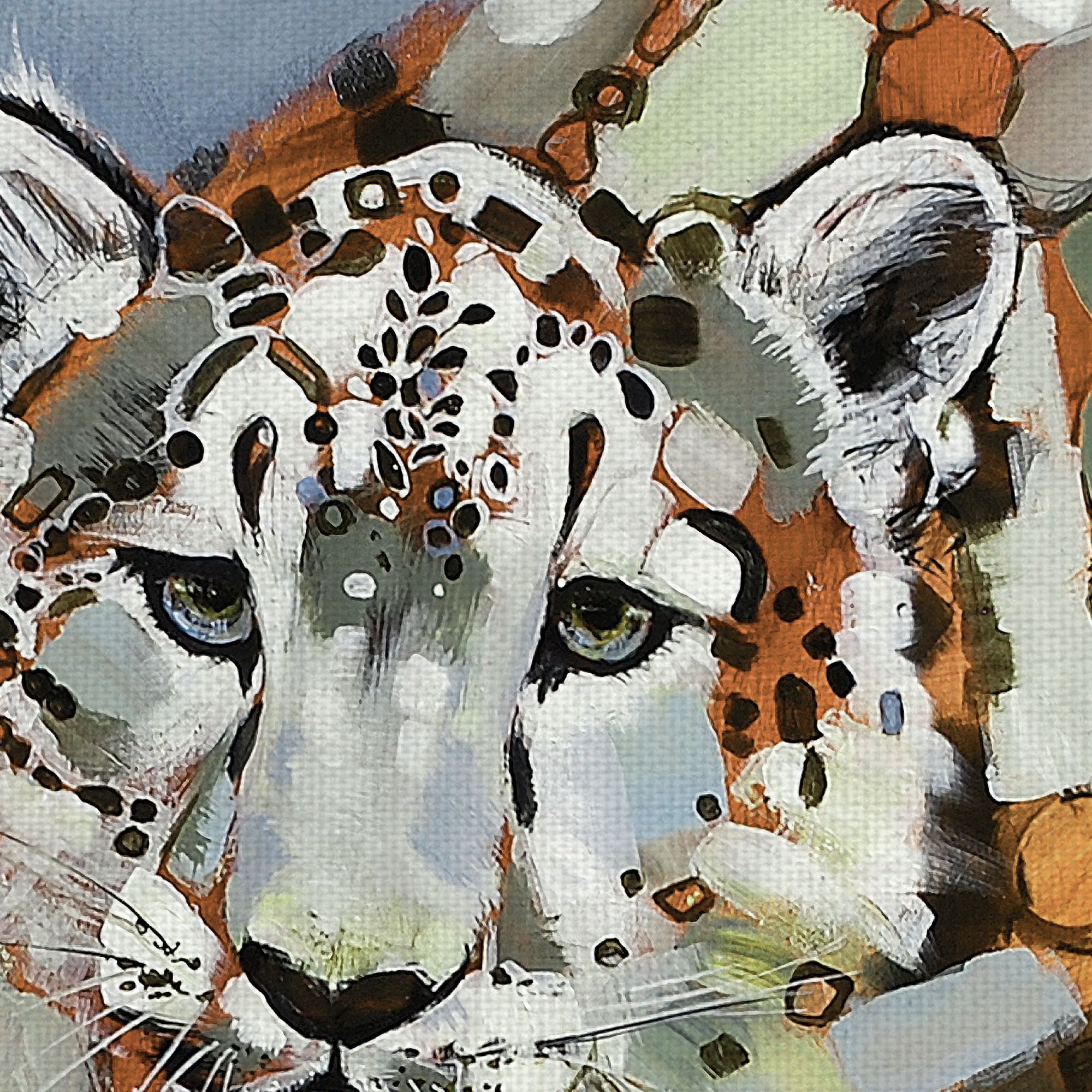 Masterpiece Art Gallery Snow Leopard Light Watercolor By Brenna Harvey Canvas Art Print 35" x 35"