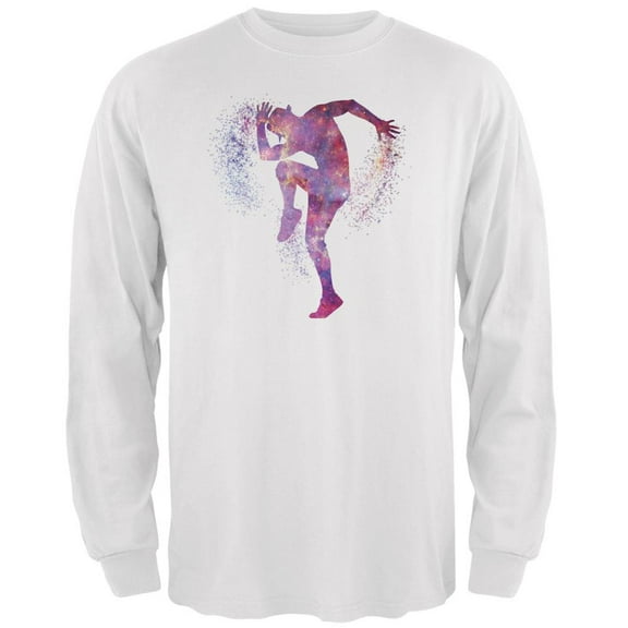 Galaxy Jazz Dancer White Adult Long Sleeve T-Shirt - Large