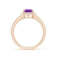 thumbnail image 2 of ANGARA Natural Emerald-Cut 1.5 ct Amethyst Engagement Ring with Diamond Halo in 14K Rose Gold for Women (Size-8x6mm) | February Birthstone, Anniversary, Jewelry Gift for Women | Natural Amethyst Ring, 2 of 8