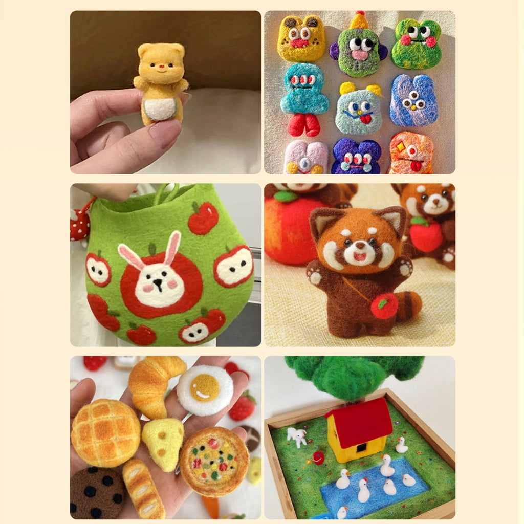Needle Felting Set with Felting Tool Wool Needle Felting Starter Kits Needle Felting Supplies for Craft Home Decoration