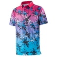 thumbnail image 2 of APTRO Mens Golf Shirt Hawaiian Polo Shirt Short Sleeve Dry Fit Performance Moisture Wicking Collared Polo Shirt Gradient Pink 044 M, 2 of 9